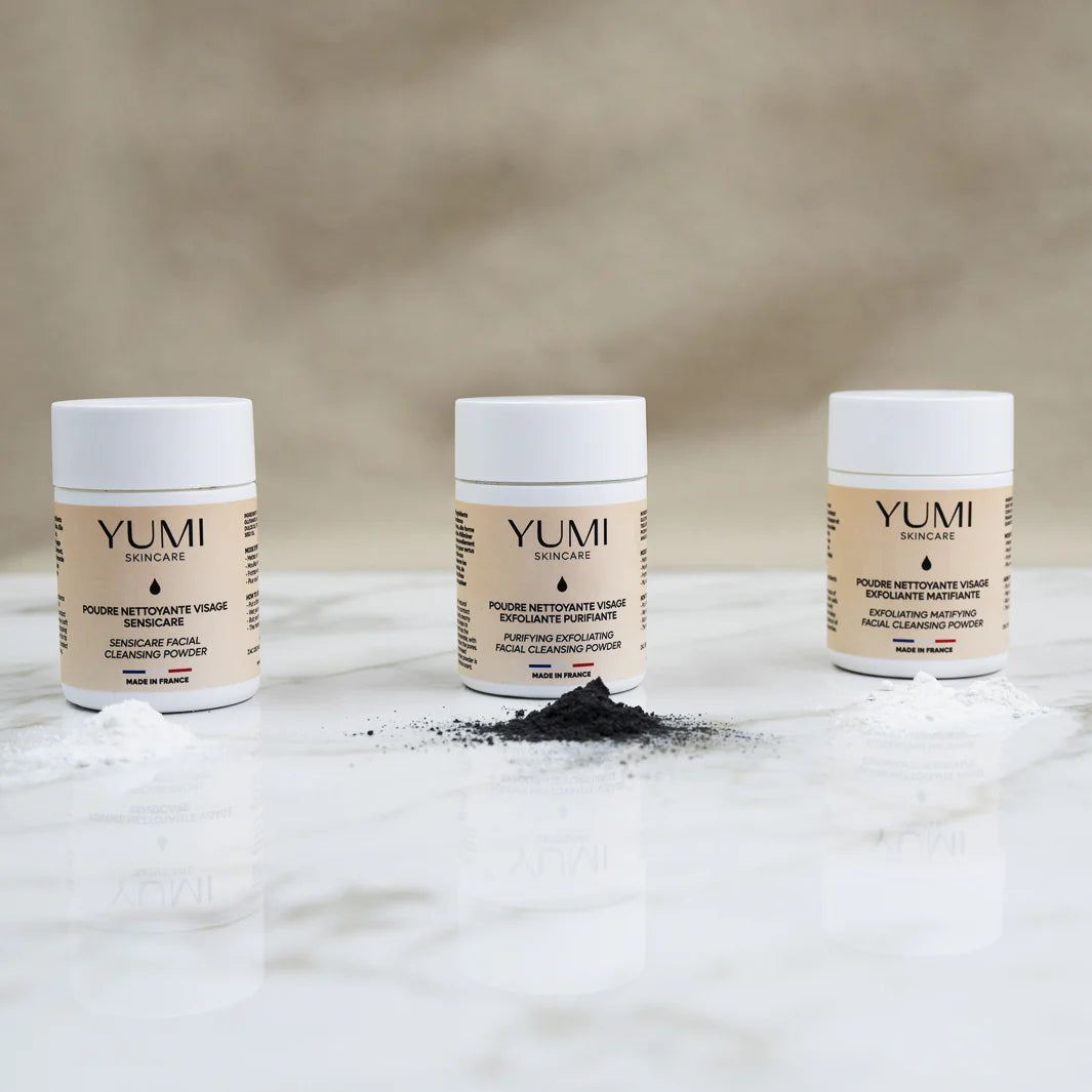 Polvo limpiador facial, exfoliante matificante