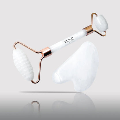 Juego de rodillo de jade y gua sha