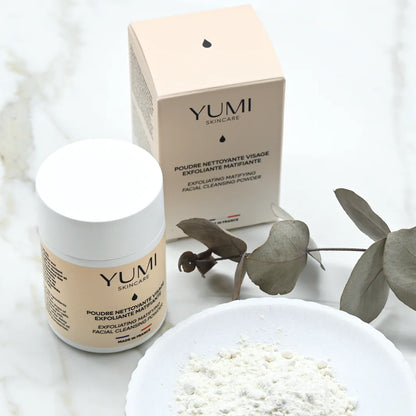 Polvo limpiador facial, exfoliante matificante