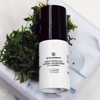 Cuidado del contorno de ojos con ácido hialurónico y vitamina C